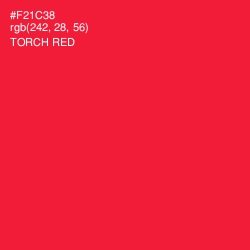 #F21C38 - Torch Red Color Image